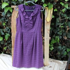 Alex Marie sheath dress, purple with ruffle collar